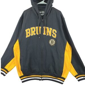 Boston Bruins NHL G-III Full Zip Hoodie Jacket Men's 2XL Black Yellow